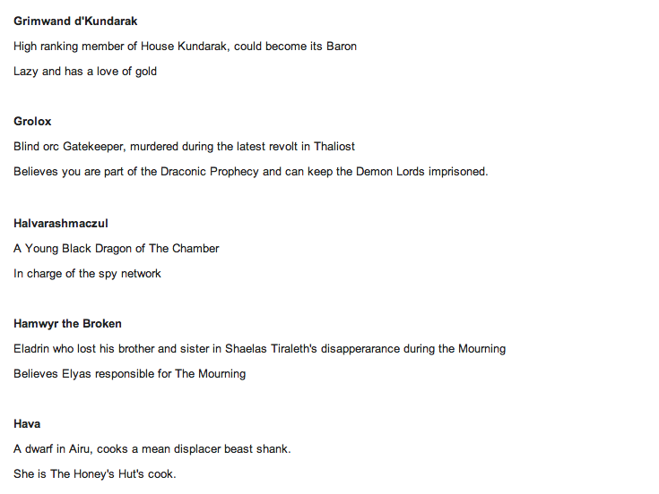 And here's a very small piece of the wiki, but you get the idea.